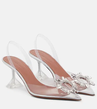 Amina Muaddi Begum Glass Pointed Toe Slingback Pump In Pvc Transparent