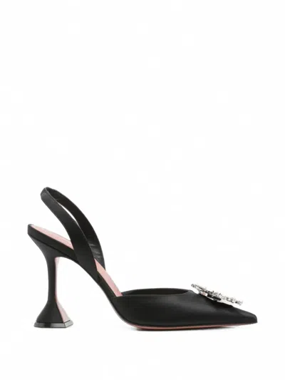 Amina Muaddi Begum Embellished Slingback Pumps In Black