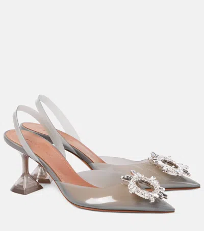 Amina Muaddi Begum Glass 70 Pvc Slingback Pumps In Transparent