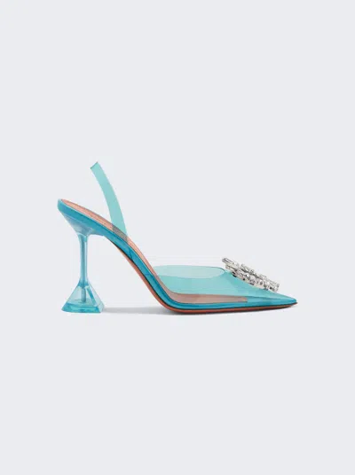 Amina Muaddi Begum 95mm Transparent Pumps In Sky