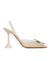 Amina Muaddi Begum Glass Crystal-embellished Pvc Slingback Pumps In Nude