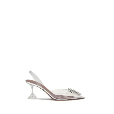 Amina Muaddi Begum Glass Women's Pumps In Silver