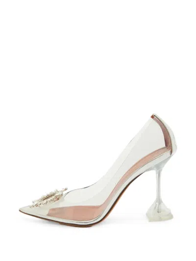 Pre-owned Amina Muaddi Begum Heeled Pumps In White