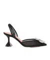 Amina Muaddi Pointed High-heeled Sandals In Black