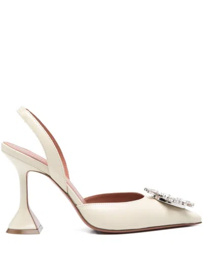 Amina Muaddi Begum Leather Slingback Pumps In Multi