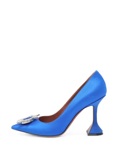 Pre-owned Amina Muaddi Begum Martini-heel Pumps In Blue