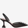 Amina Muaddi Begum Mesh Slingbacks In Black