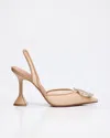 Amina Muaddi Women Begum Mesh Slingback Pumps In Beige