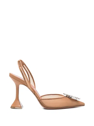 Amina Muaddi Begum Point-toe Slingback Pump In Neutral