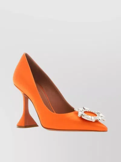 Amina Muaddi Begum Pump Satin 95 Mm In Orange