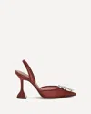 Amina Muaddi 95mm Begum Crystal-embellished Heeled Sandals In Burgundy