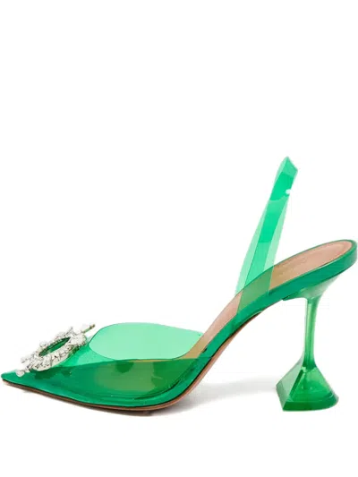 Pre-owned Amina Muaddi Begum Pumps In Green