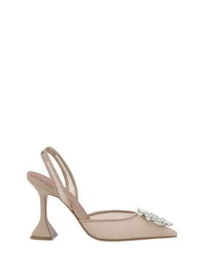 Amina Muaddi Begum Pums In Beige/white
