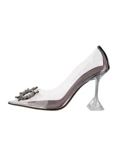 Pre-owned Amina Muaddi Begum Pvc Pumps In Transparent