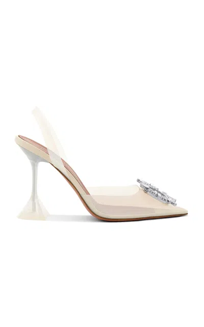 Amina Muaddi Begum Pvc Slingback Pumps In Pvc Almond