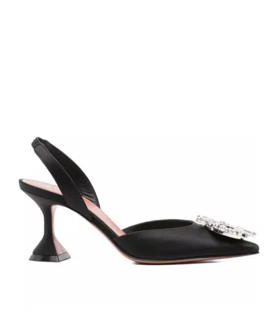 AMINA MUADDI BEGUM SATIN SLINGBACK PUMPS