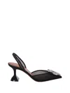 Amina Muaddi Begum 85mm Embellished Slingback Pumps In Black