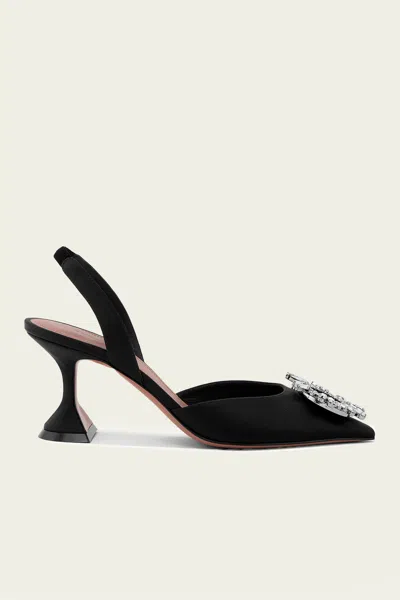 AMINA MUADDI BEGUM SLING 70 IN SATIN BLACK