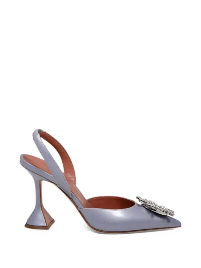 Amina Muaddi Begum Sling 95 Patent Pumps In Animal Print