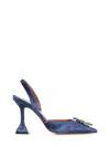 Amina Muaddi Begum Sling Décolleté In Blue