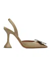 Amina Muaddi Begum Sling 70 Pointed High Heels In Brown