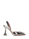Amina Muaddi Begum Glass Crystal-embellished Pvc Slingback Pumps In Silver