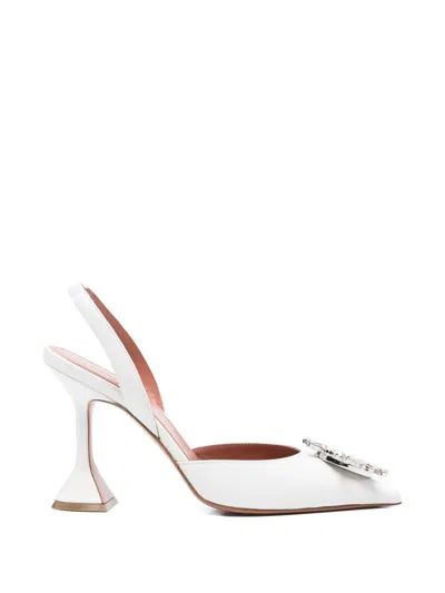 Amina Muaddi Begum Slingback Pumps In White