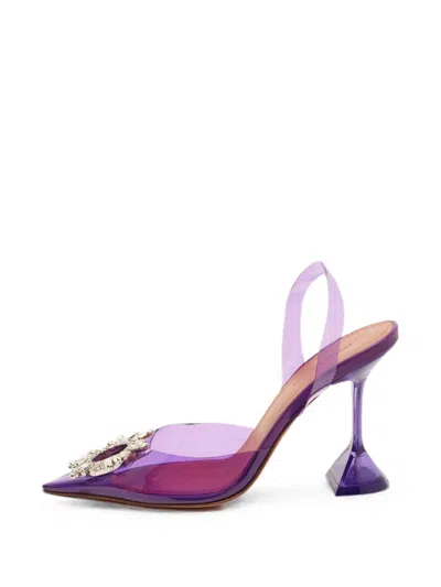 Pre-owned Amina Muaddi Begum Slingback Pumps In Purple