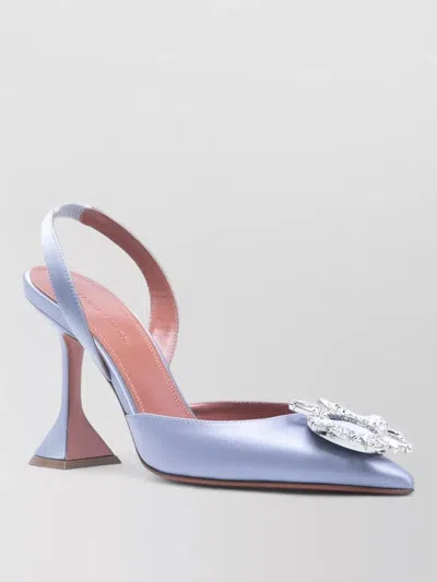 Amina Muaddi Begum Slingback Pumps Satin Crystal Heel In Multi