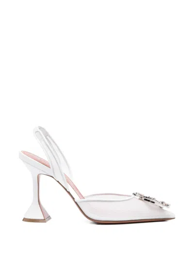 Amina Muaddi Begum Slingback Pumps In White