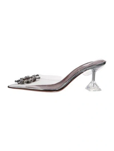 Pre-owned Amina Muaddi Begum Slingback Pvc Mules In Clear