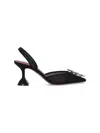 Amina Muaddi Pointed Toe Embellished Heel Sandals