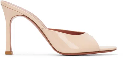 Amina Muaddi Beige Alexa Slipper 95 Heeled Sandals In Pink