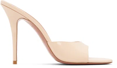 Amina Muaddi Beige Elodie Slipper 105 Heeled Sandals In Pink