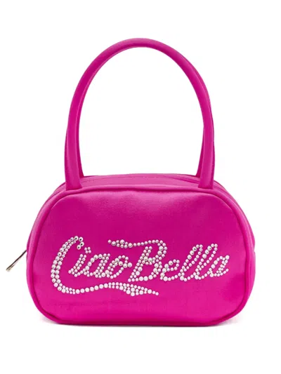 Pre-owned Amina Muaddi Bella Crystal-embellished Satin Mini Bag
