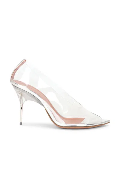 Amina Muaddi Bianca 95 Glass Peep Toe Pump In Transparent