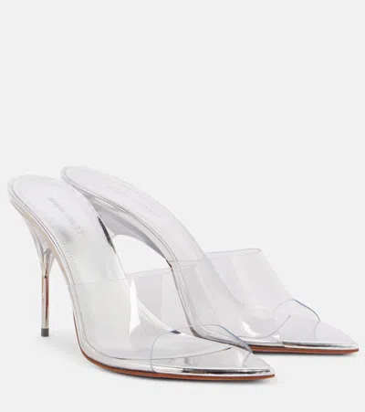 Amina Muaddi Bianca Glass 95 Pvc Mules