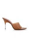 Amina Muaddi Bianca Glass Slipper 95 High Heel Sandals