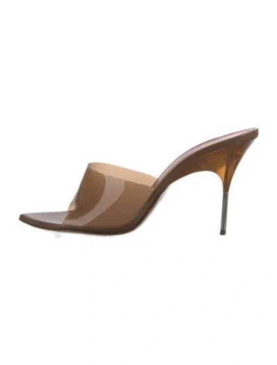 Pre-owned Amina Muaddi Bianca Pvc Slides In Neutral