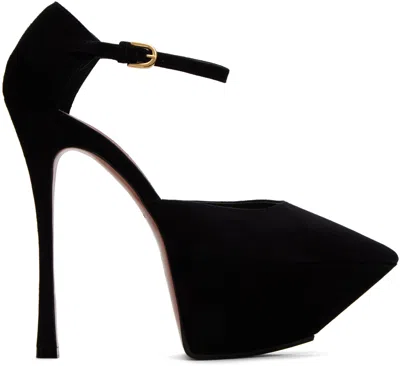 Amina Muaddi Black Angelica Heels