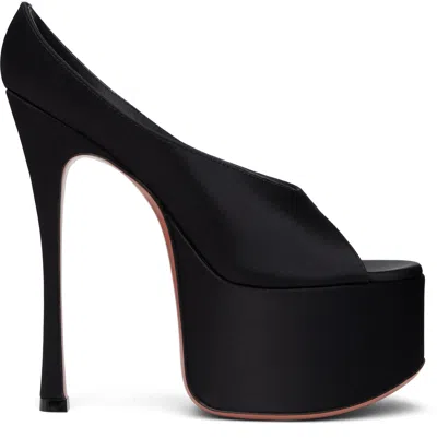 Amina Muaddi Black Anok Plateau Heeled Sandals