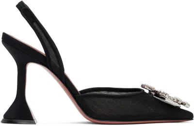 AMINA MUADDI BLACK BEGUM MESH SLING 95 HEELS