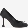 Amina Muaddi Women Black Bow Heels, 3.5 Luxury Pumps & Heels For Women Darveys In Black