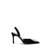 Amina Muaddi Black Calf Leather Bos Taurus High Heel Pumps In Black