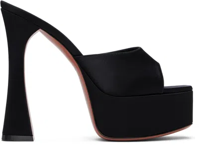 Amina Muaddi Black Dalida Plateau Slipper 140 Heeled Sandals