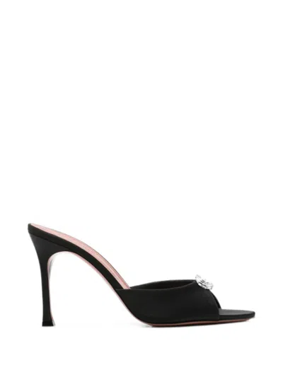 Amina Muaddi Mini Camelia Crystal-buckle Sandals In Black