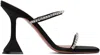 Amina Muaddi Round Toe High Heel Sandals In Black