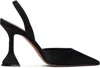 Amina Muaddi Holli 95 Sling Pointed-toe High-heeled Sandals In Black