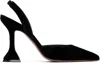 Amina Muaddi Holli 95 Sling Pointed-toe High-heeled Sandals In Black