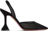 Amina Muaddi Womens Black Holli 95 Sling-back Heeled Mesh Courts In Mesh Black